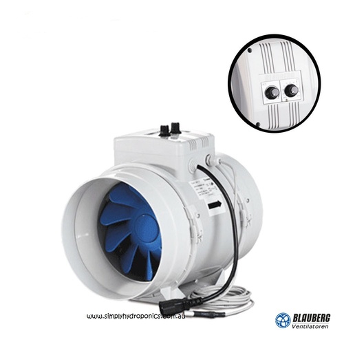  Mixed Flow Fan Turbo up to 2350m3/h (250mm) with thermostat & 2 Speed fan control