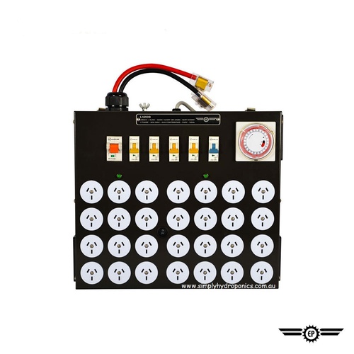 Hortitek  LMU - 24 OUTLET | 63A |12 ON / 12 OFF + 4 Live | Timer & Soft Start