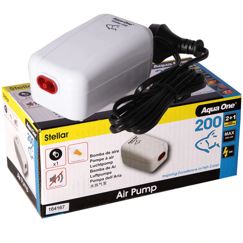Aqua One Stellar 200 Air Pump  - single outlet