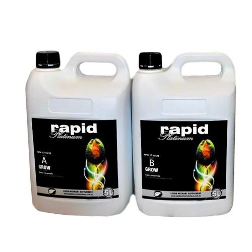 Rapid Platinum Grow A + B | 5Ltr Hydroponic Nutrient
